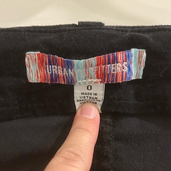 fit and flair velvet pants with detail towards the bottom - Picture 3 of 3